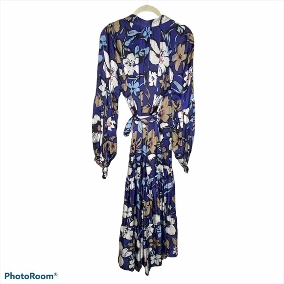 MUNTHE Hilda ruffled floral-print satin silk blend wrap dress - Picture 11 of 13